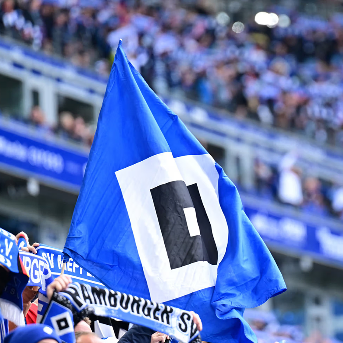 HSV Fahne "Raute" mit Stock 100x150cm