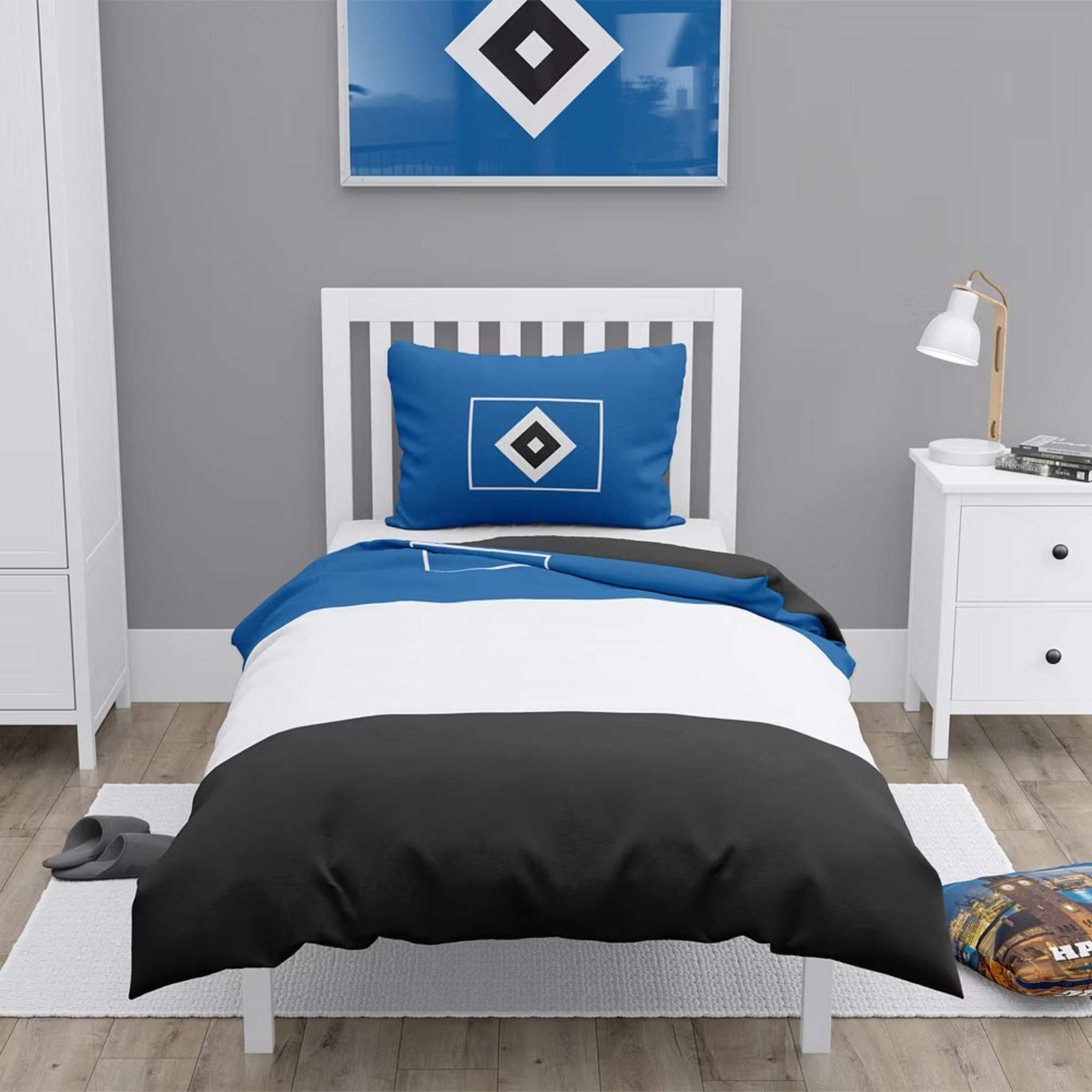 HSV Bettwäsche Blockstreifen