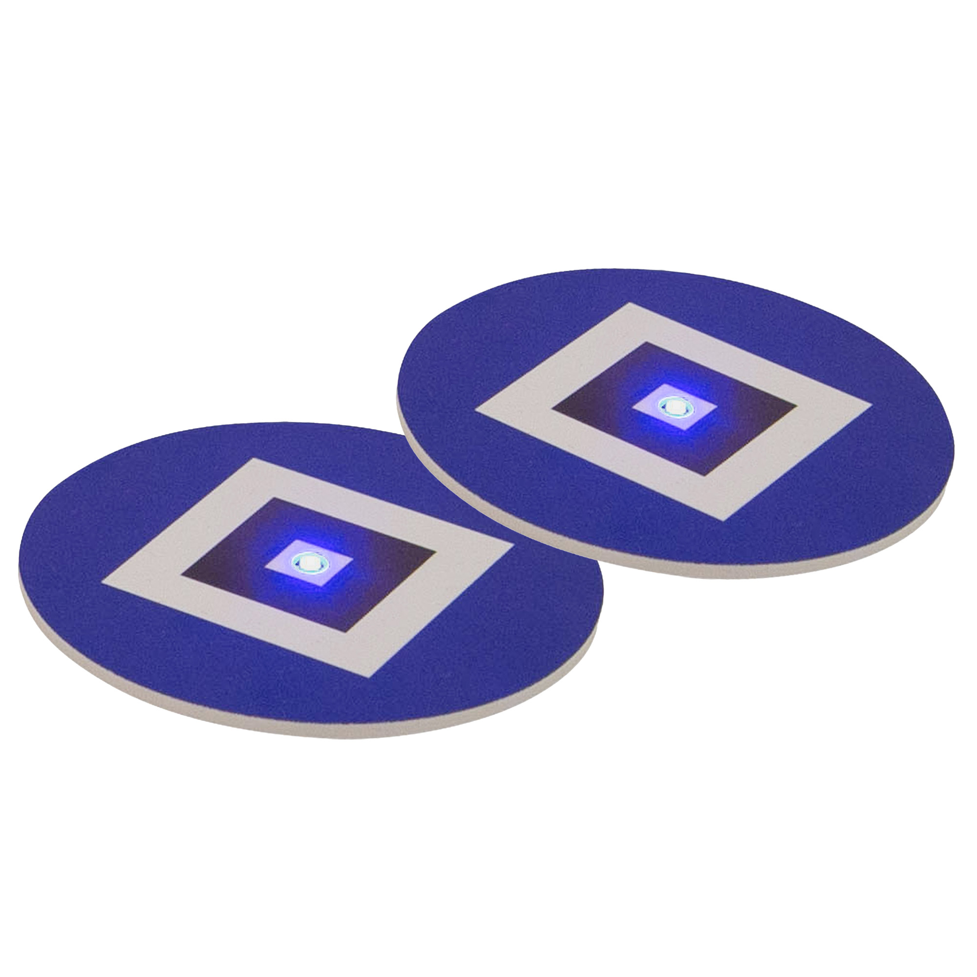 HSV LED-Untersetzer Raute 2er Set - blau