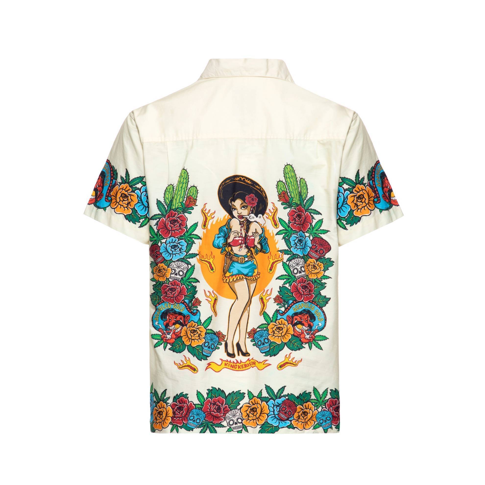King Kerosin Hawaii Hemd "Acapulco" - weiß