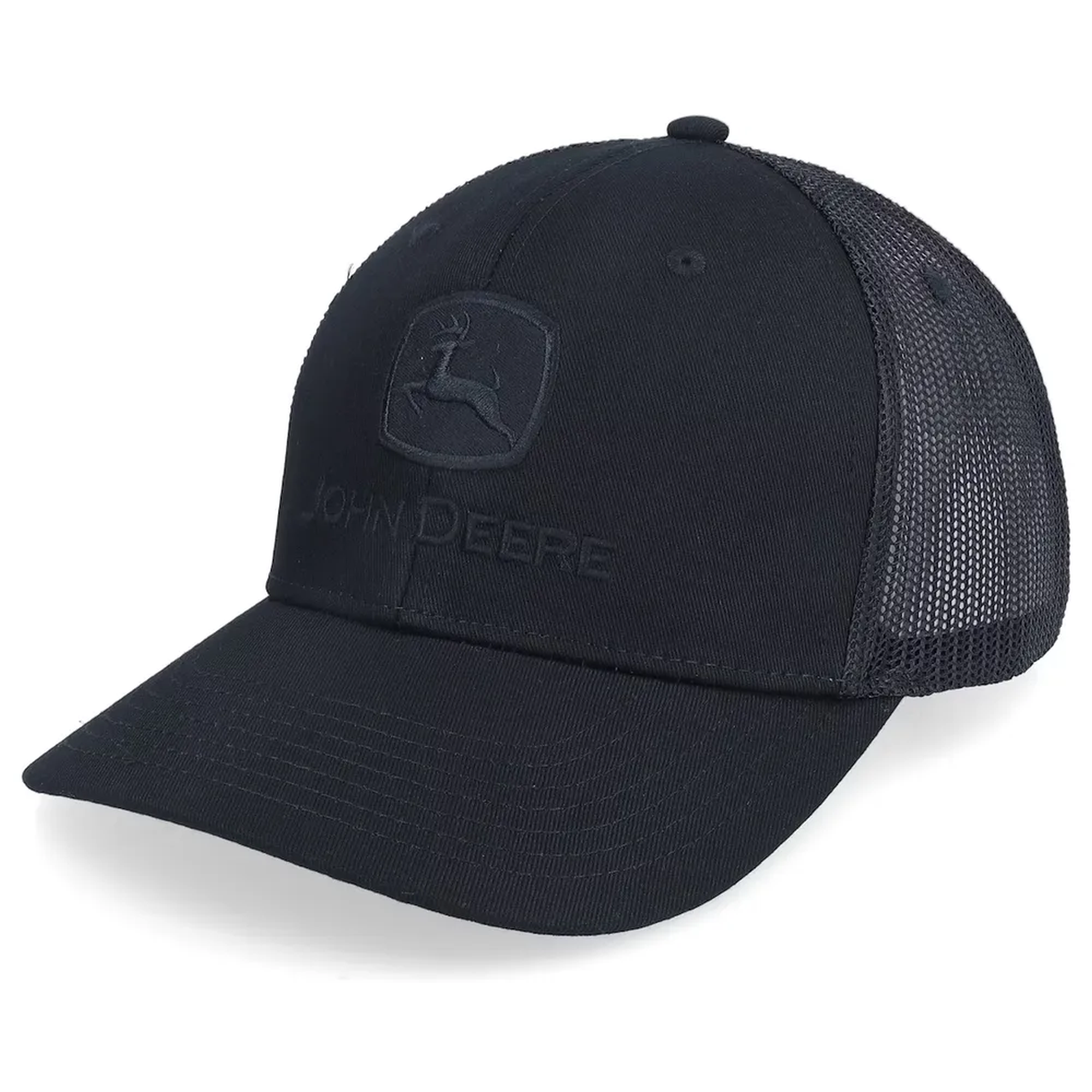 John Deere Cap Mesh Logo - schwarz auf schwarz