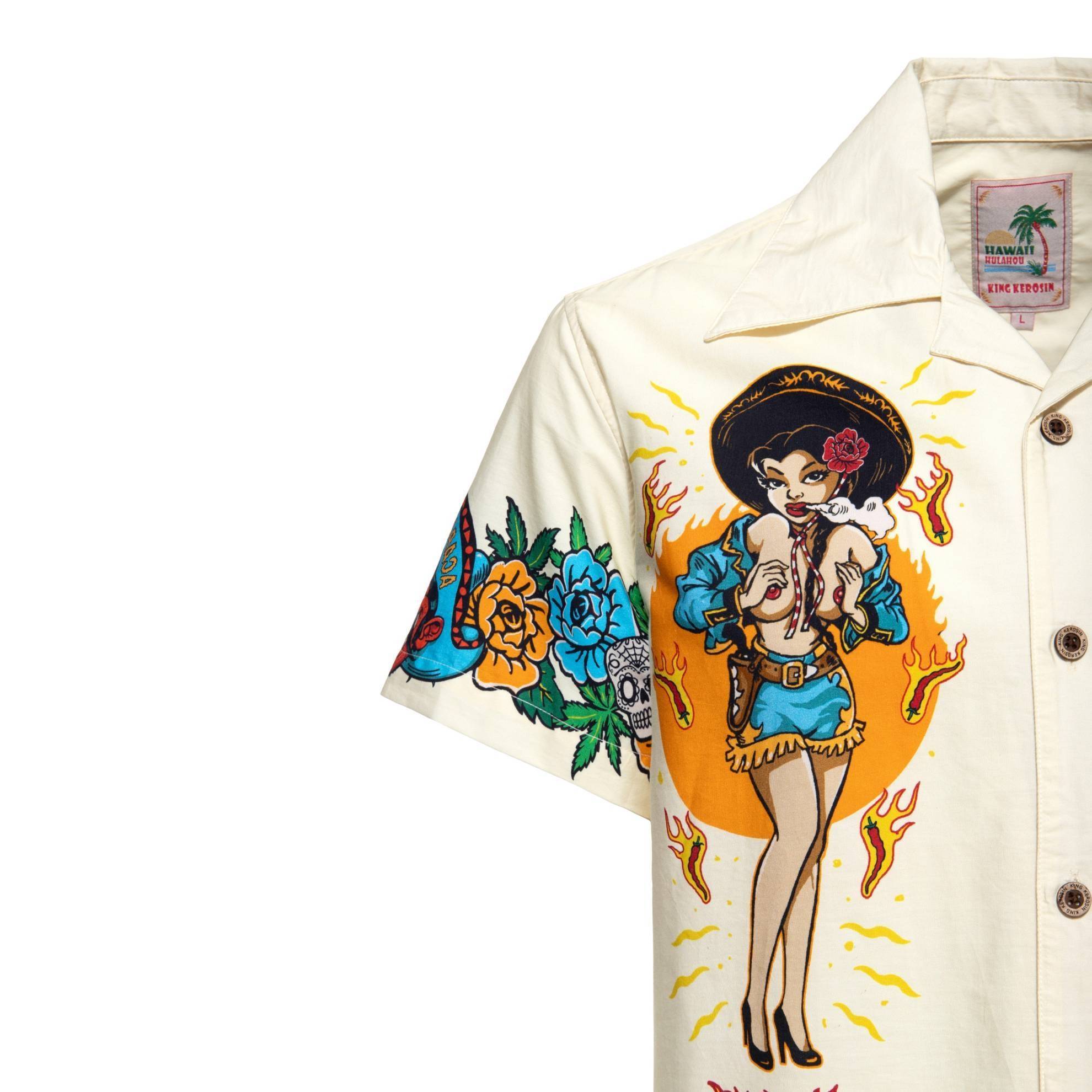 King Kerosin Hawaii Hemd "Acapulco" - weiß