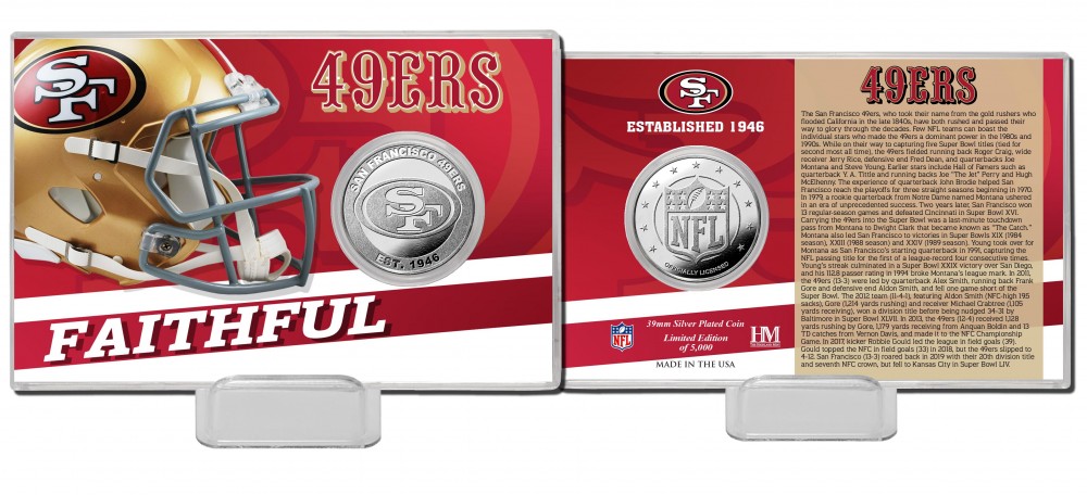 San Francisco 49ers Team History Silver Coin Card