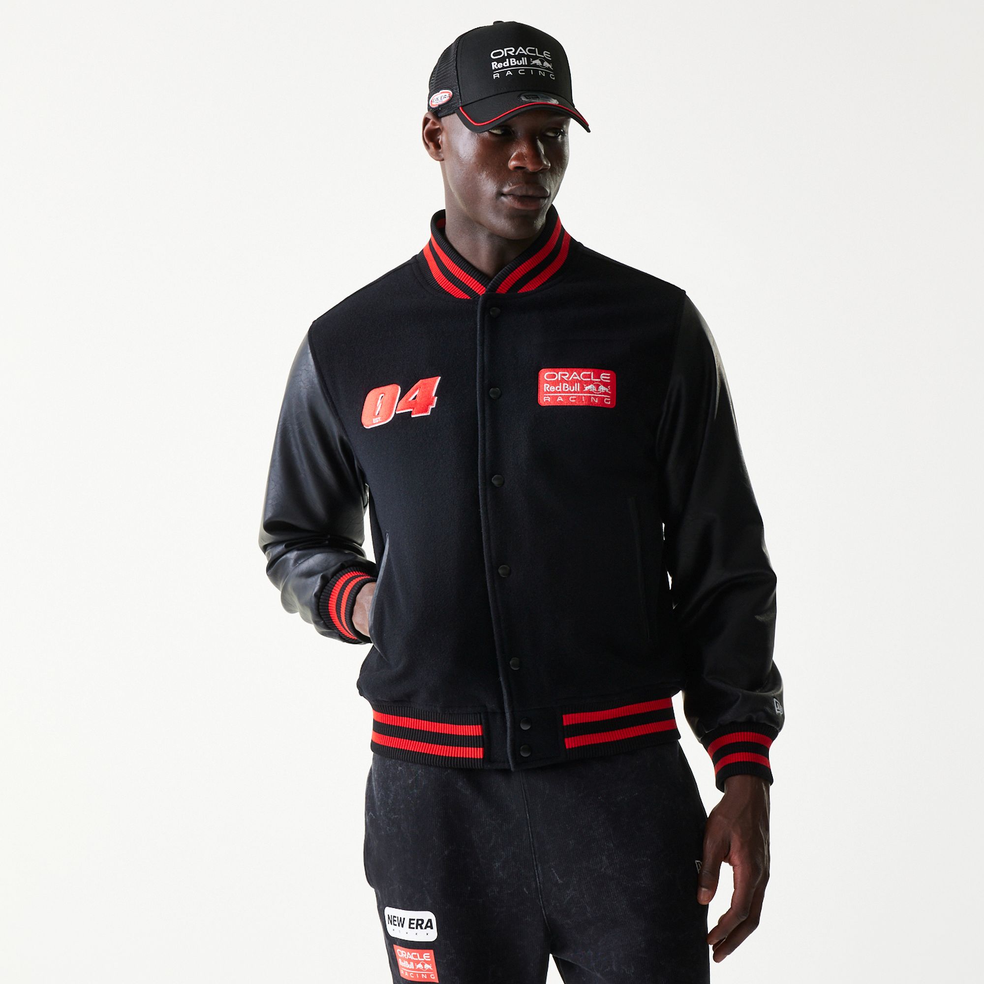 Red Bull Racing Collegejacke New Era - schwarz