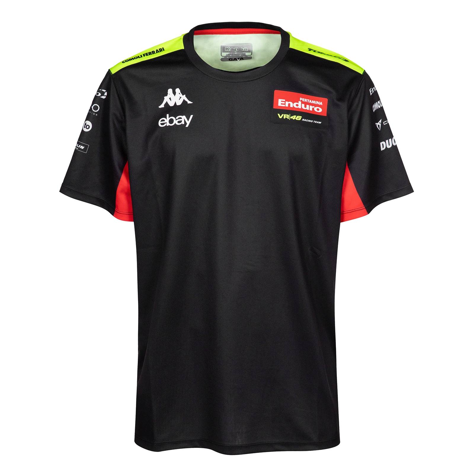 Pertamina Enduro VR46 Racing Team T-Shirt mit Back-& Ärmel-Print - schwarz