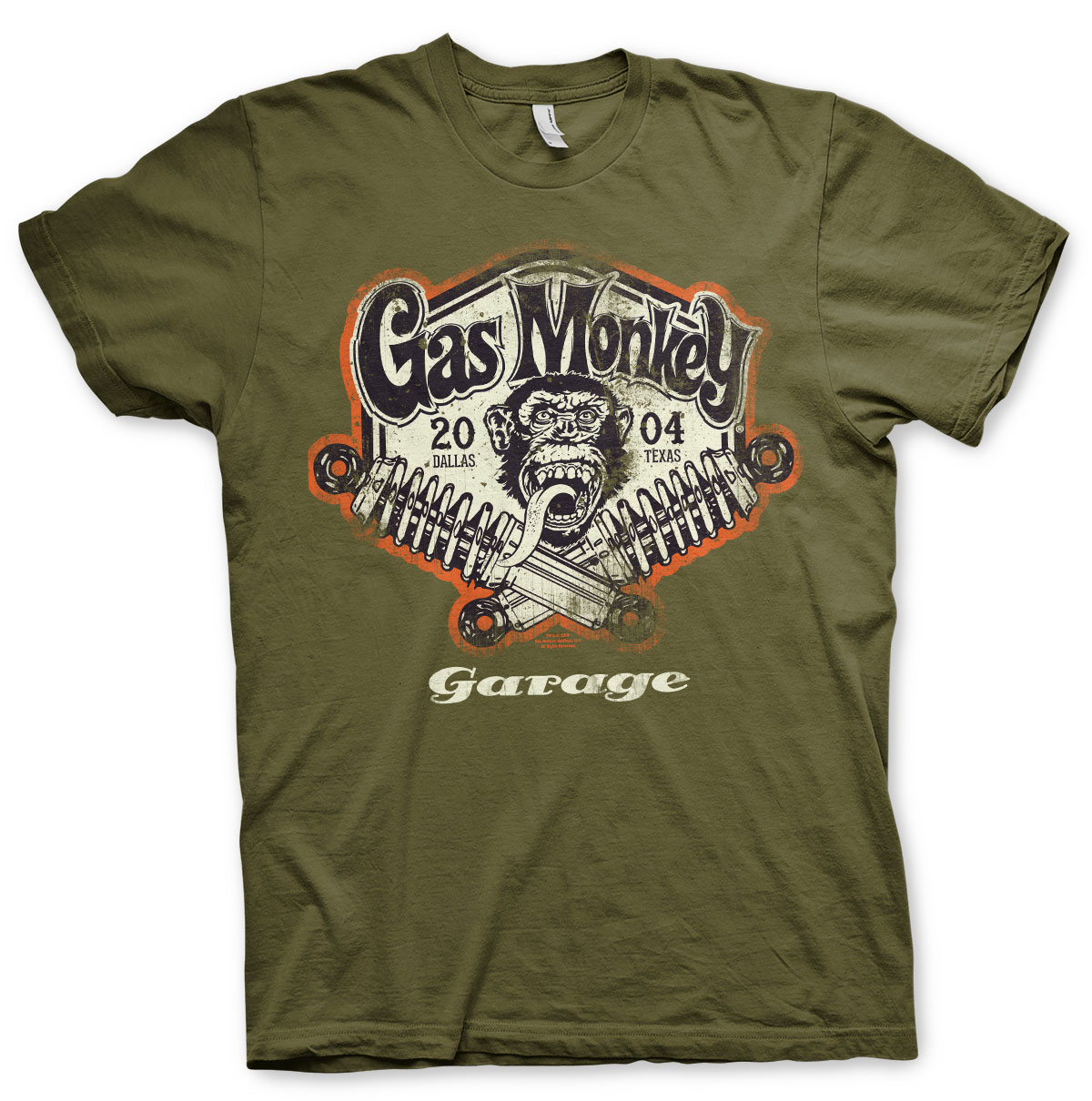 Gas Monkey Garage T-Shirt "Spring Coils" - grün