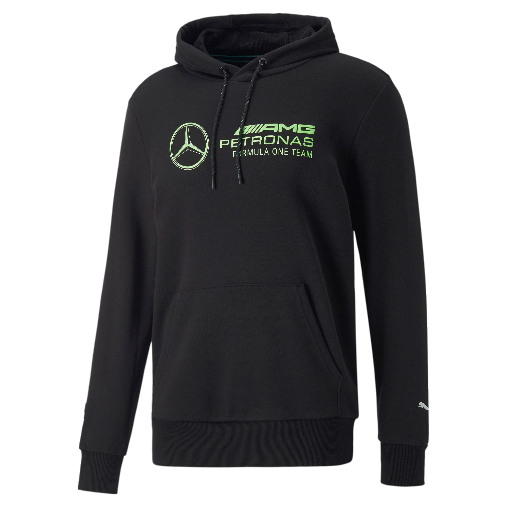 Mercedes AMG Puma Hoodie "Grünes Logo" - schwarz
