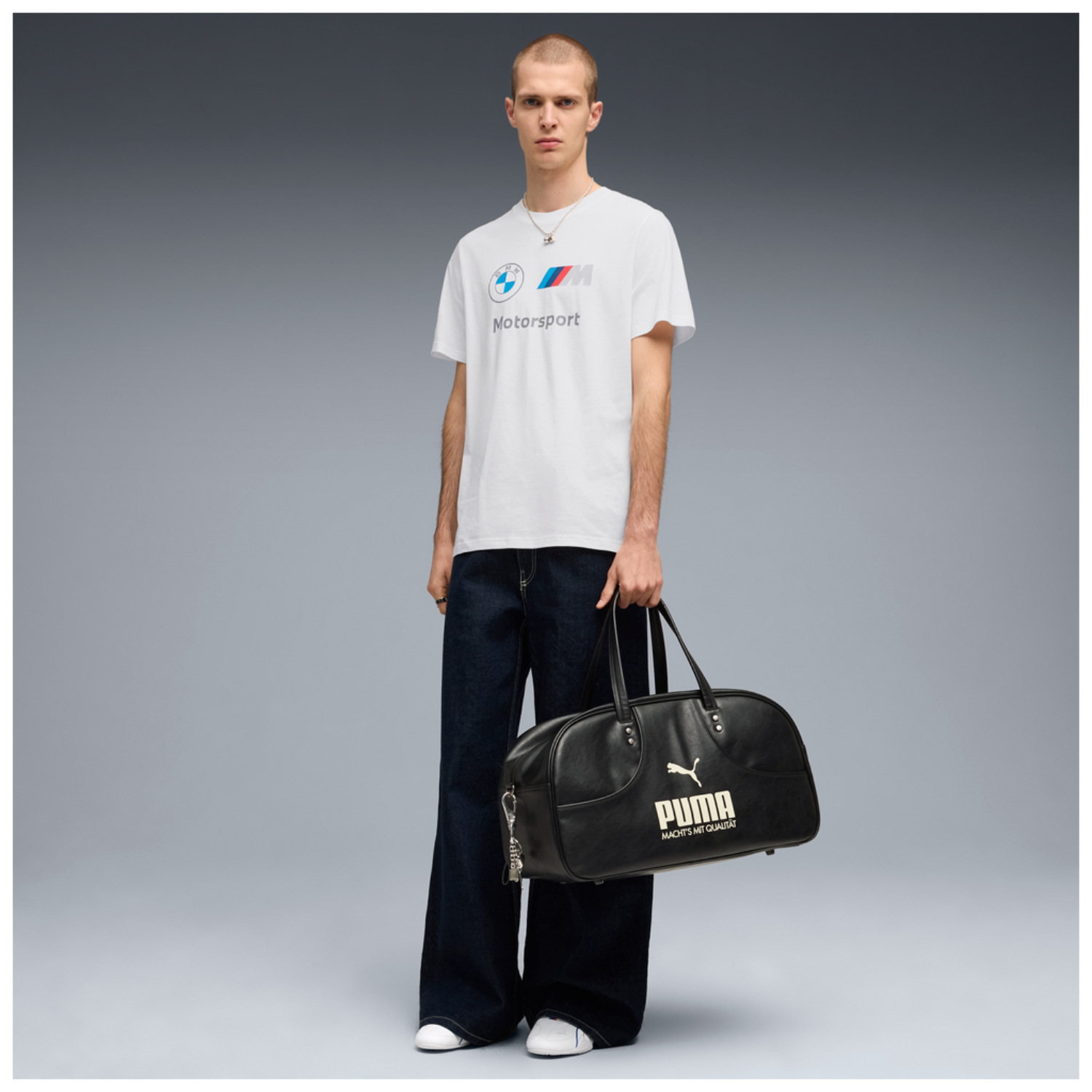BMW M Motorsport T-Shirt "Essential Logo Groß" Puma - weiß