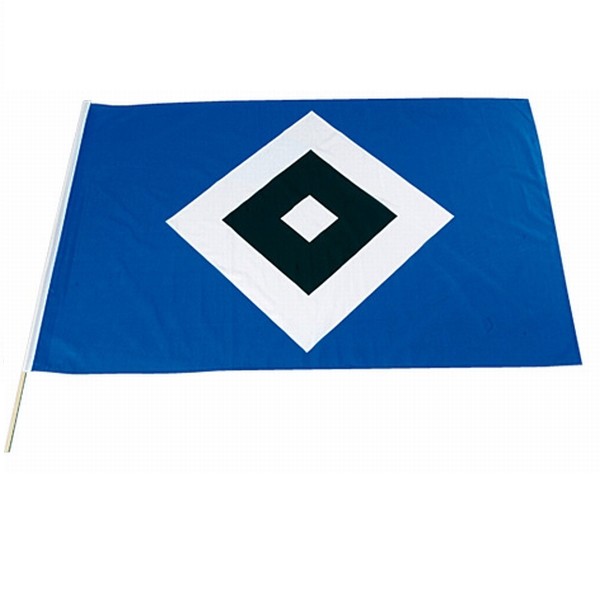 HSV Fahne 'Raute' mit Stock 30x45 - blau