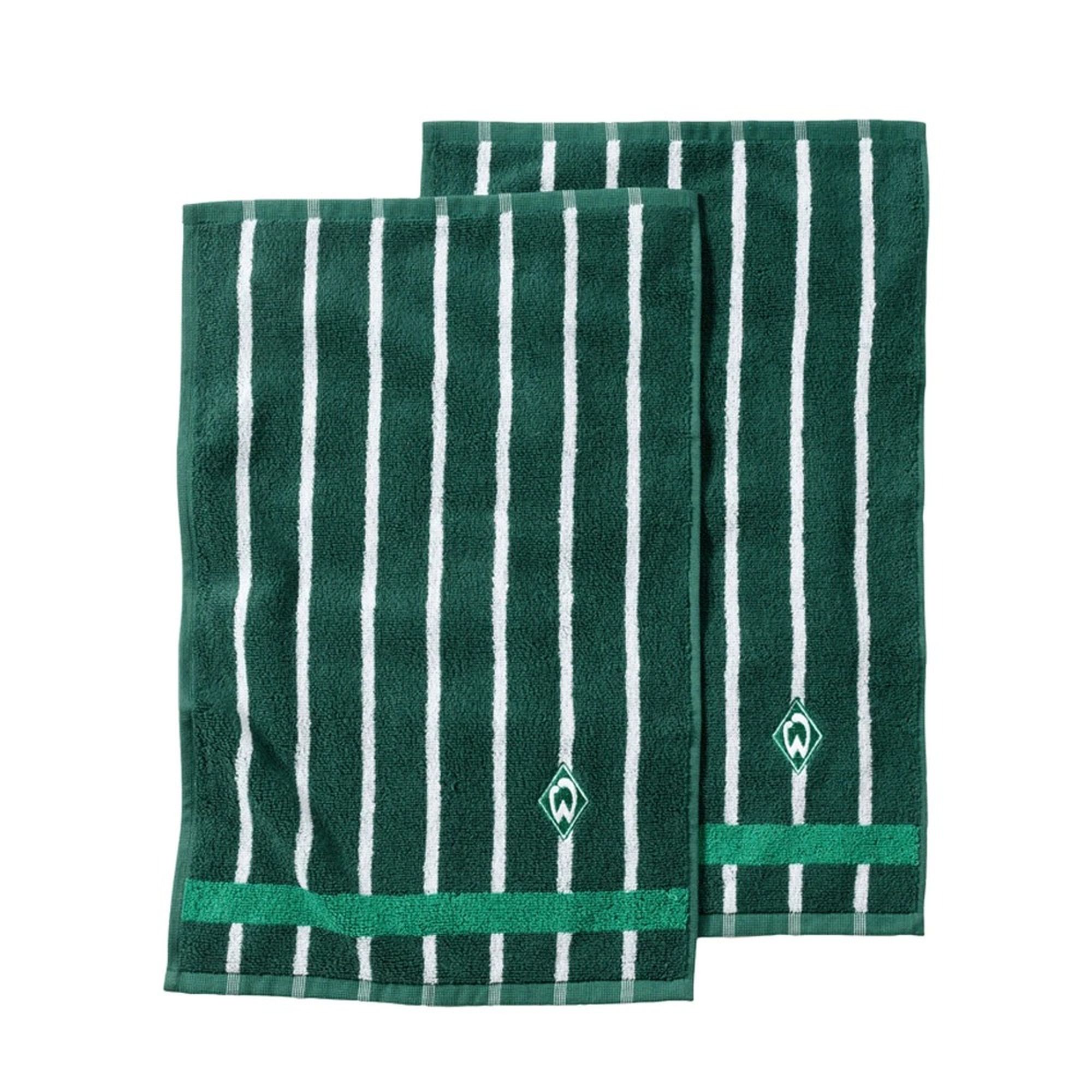 SV Werder Bremen GOTS Gästetuch 2er-Set Streifen - 2x 30x50cm