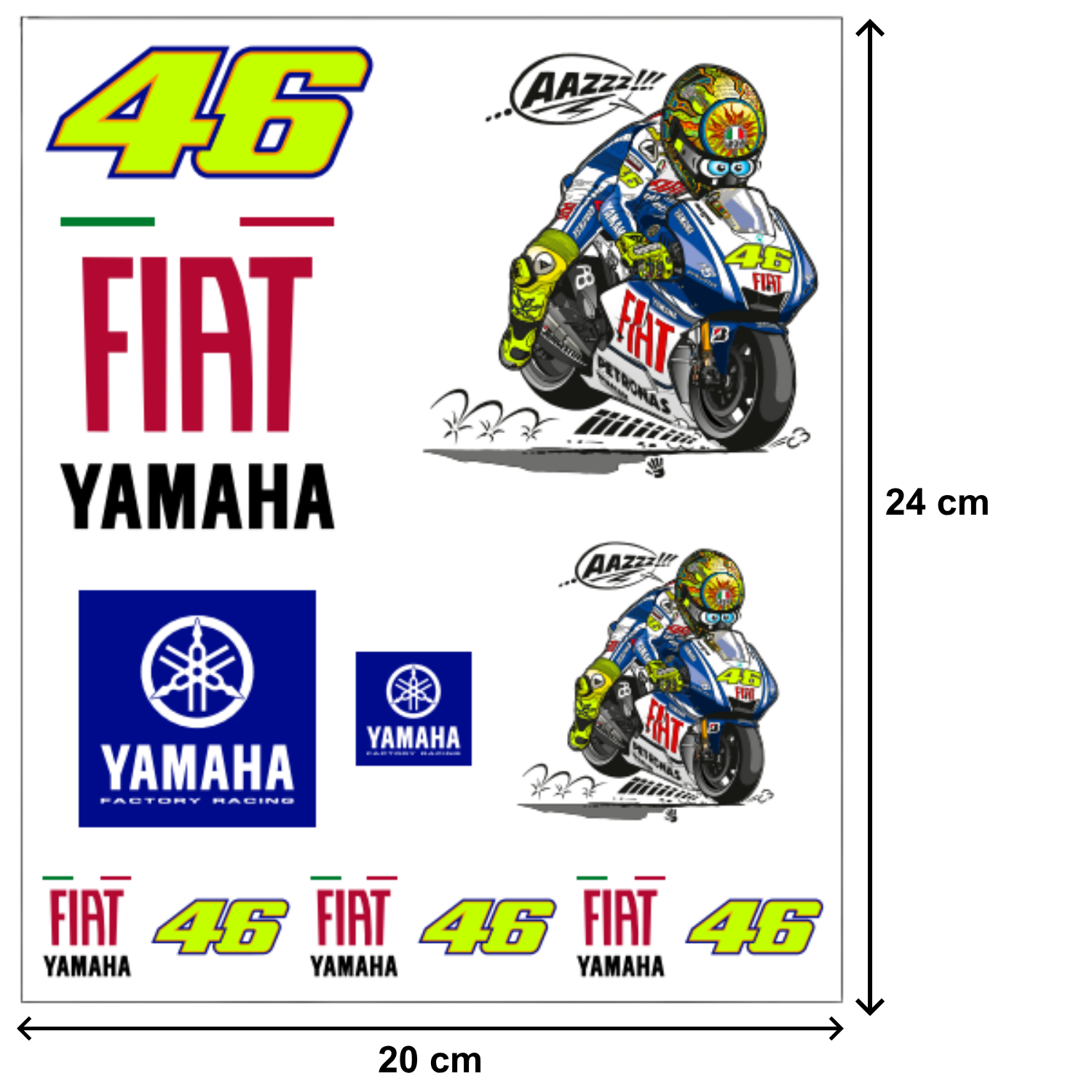 Valentino Rossi Sticker Set "Dual VR46" Yamaha Heritage