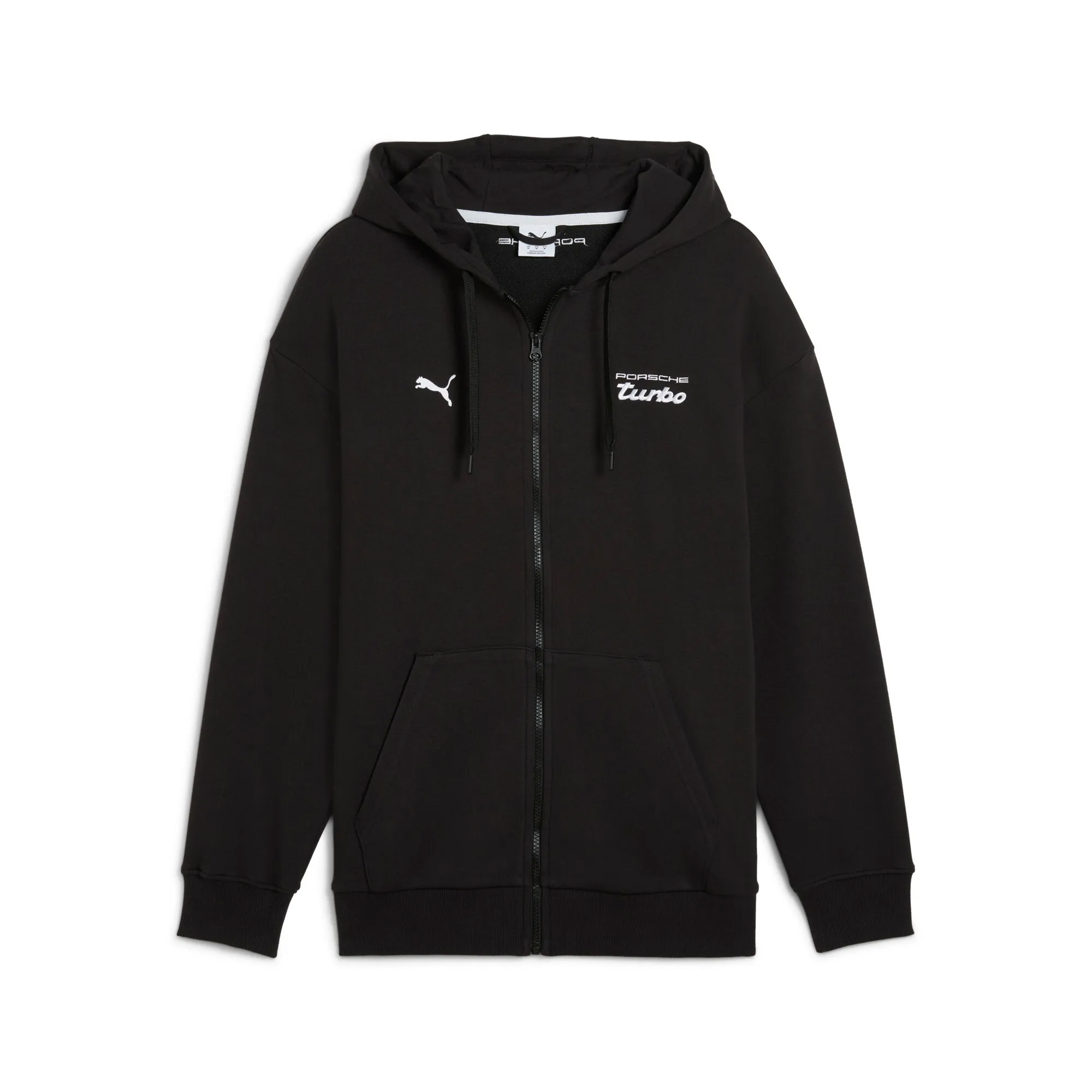 Porsche Legacy Puma Kapuzensweatjacke mit "Turbo Club" Backprint - schwarz 