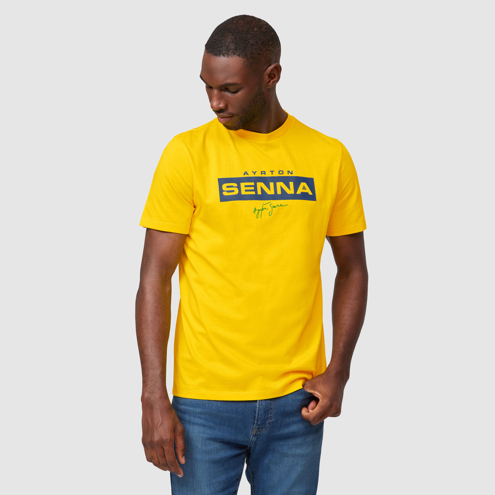 Ayrton Senna T-Shirt "Logo" - gelb