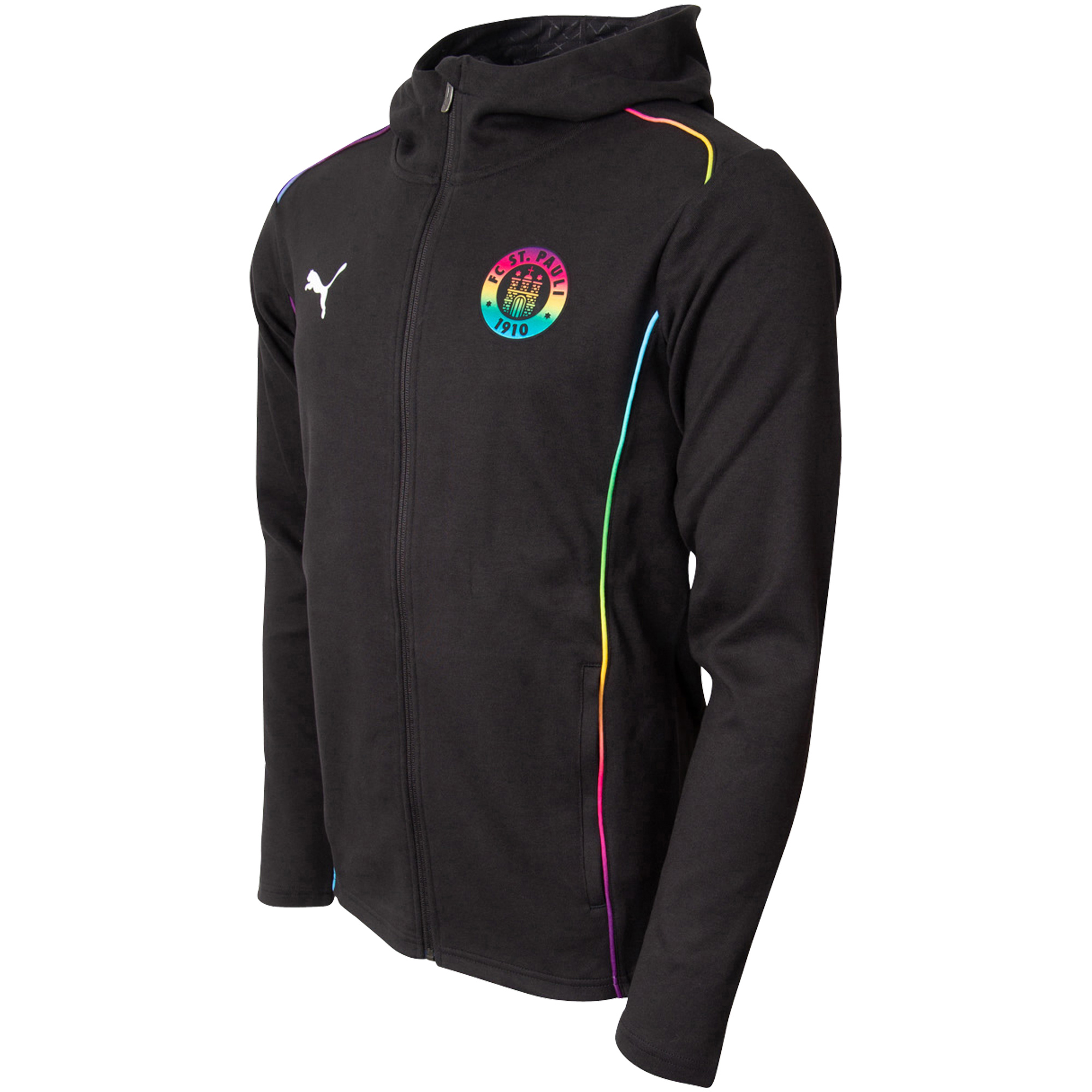 FC St. Pauli - PUMA Jacke Logo Regenbogen - E-Sports 2024-25 - schwarz
