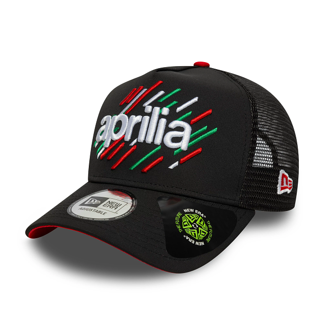 Aprilia New Era Trucker Cap "Print EF" - schwarz