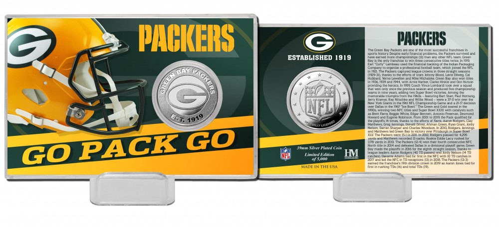 Green Bay Packers Team History Silver Coin Card