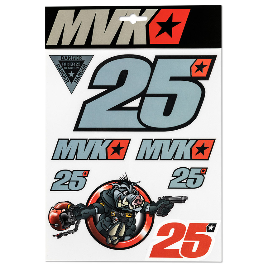 Maverick Vinales Aufkleber Set "Danger" - grau