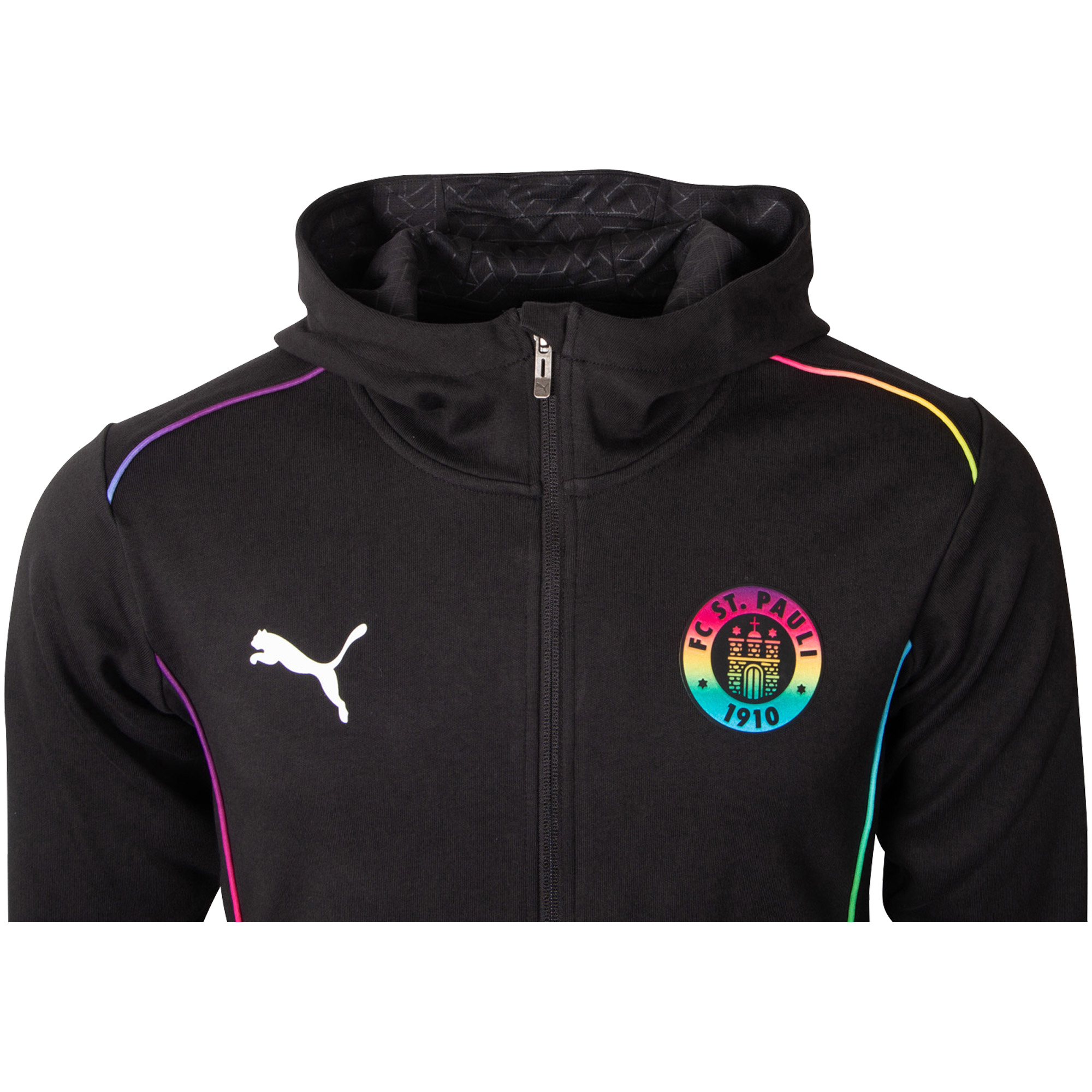 FC St. Pauli - PUMA Jacke Logo Regenbogen - E-Sports 2024-25 - schwarz
