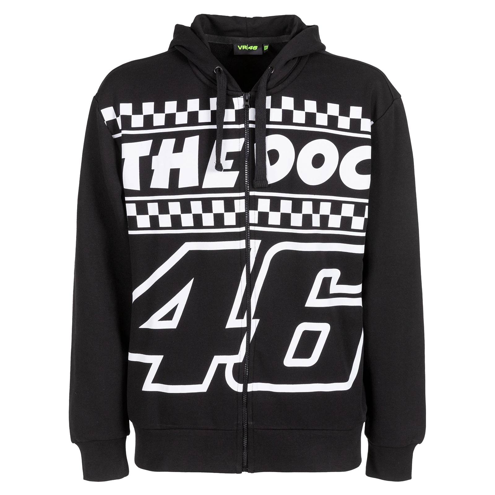 Valentino Rossi VR46 Heritage Kapuzensweatjacke "Check" - schwarz