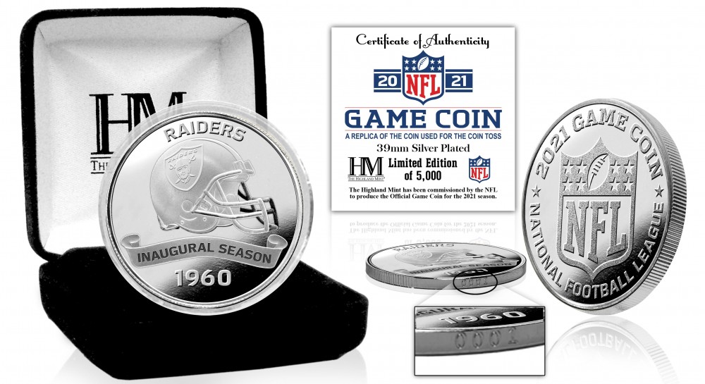 Las Vegas Raiders Game Coin (39mm) Silver