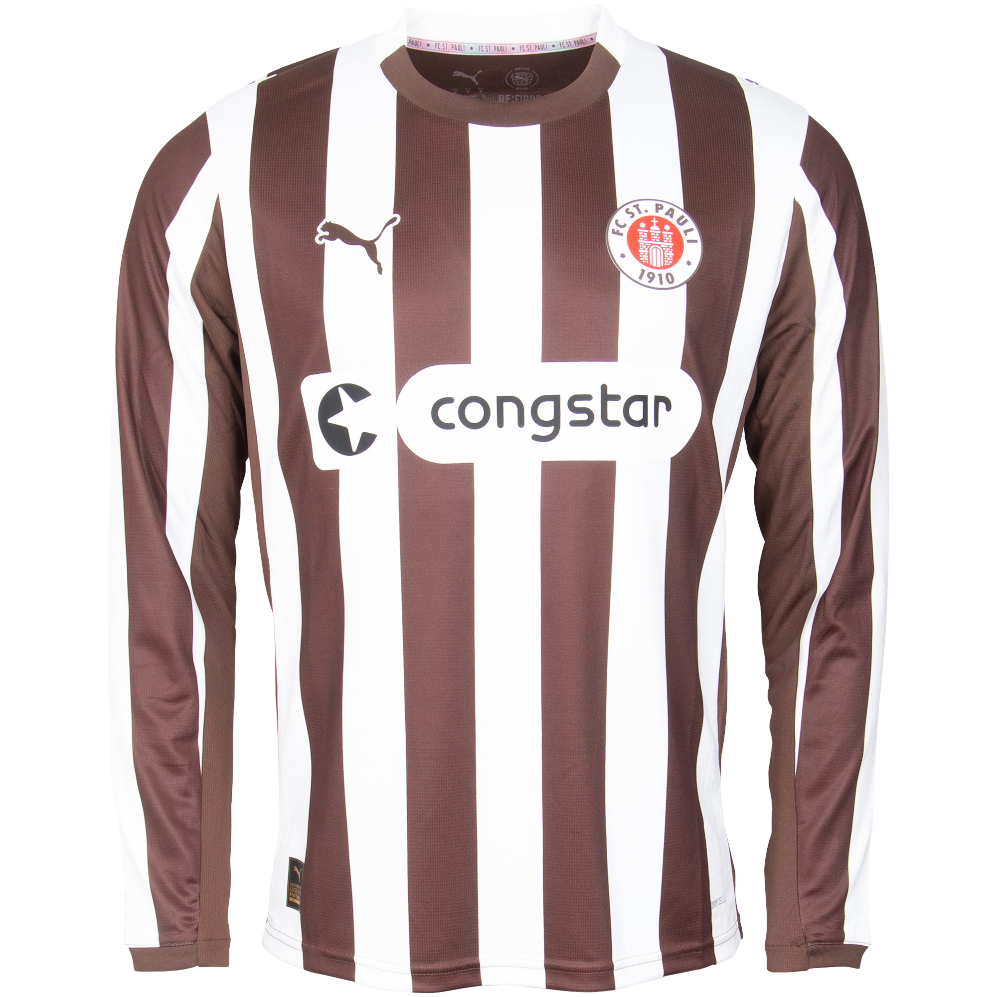 FC St. Pauli - PUMA Trikot Heim 2025/26 Langarm - braun/weiß