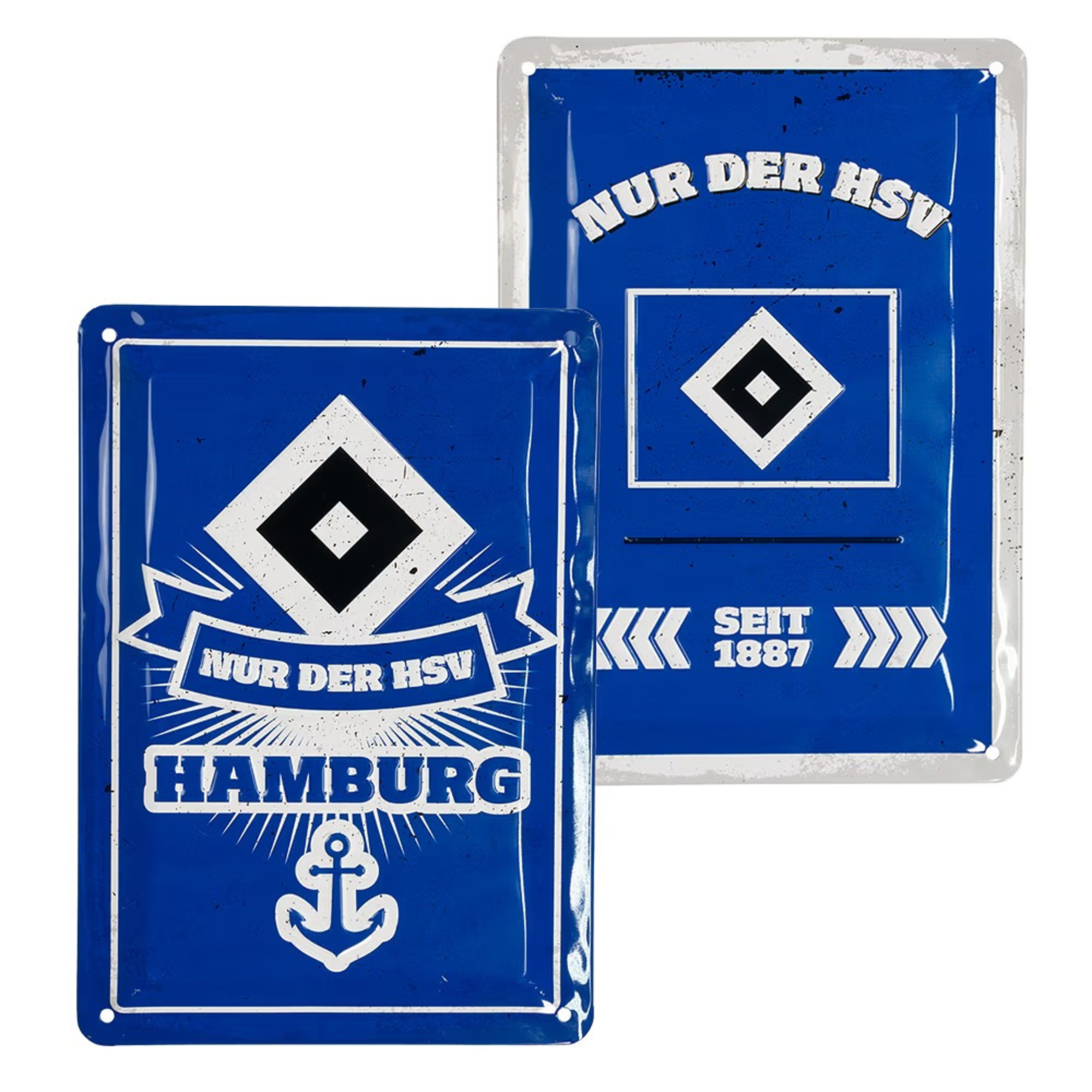 HSV Blechschild 2er Set "Hamburger SV"