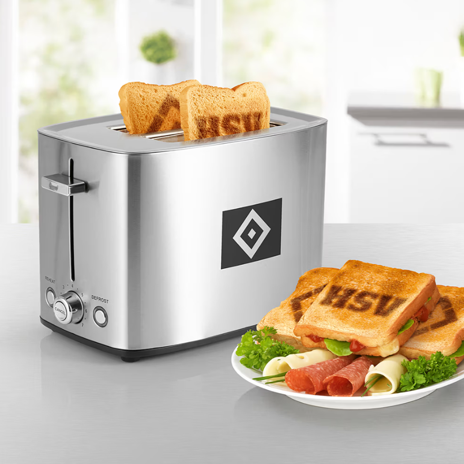HSV Toaster "Edelstahl" - silber