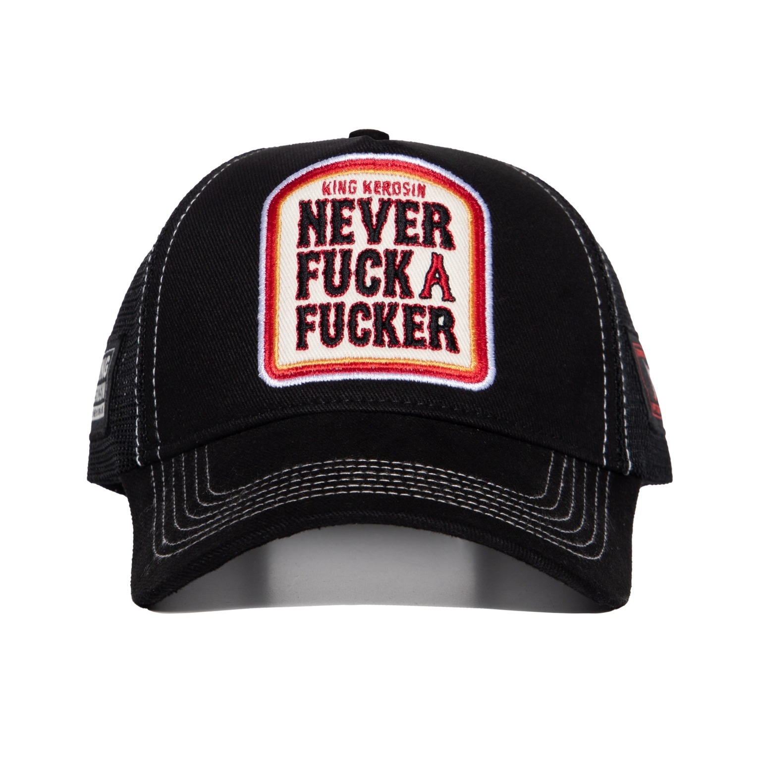 King Kerosin Trucker Cap "Never Fuck a Fucker" - schwarz