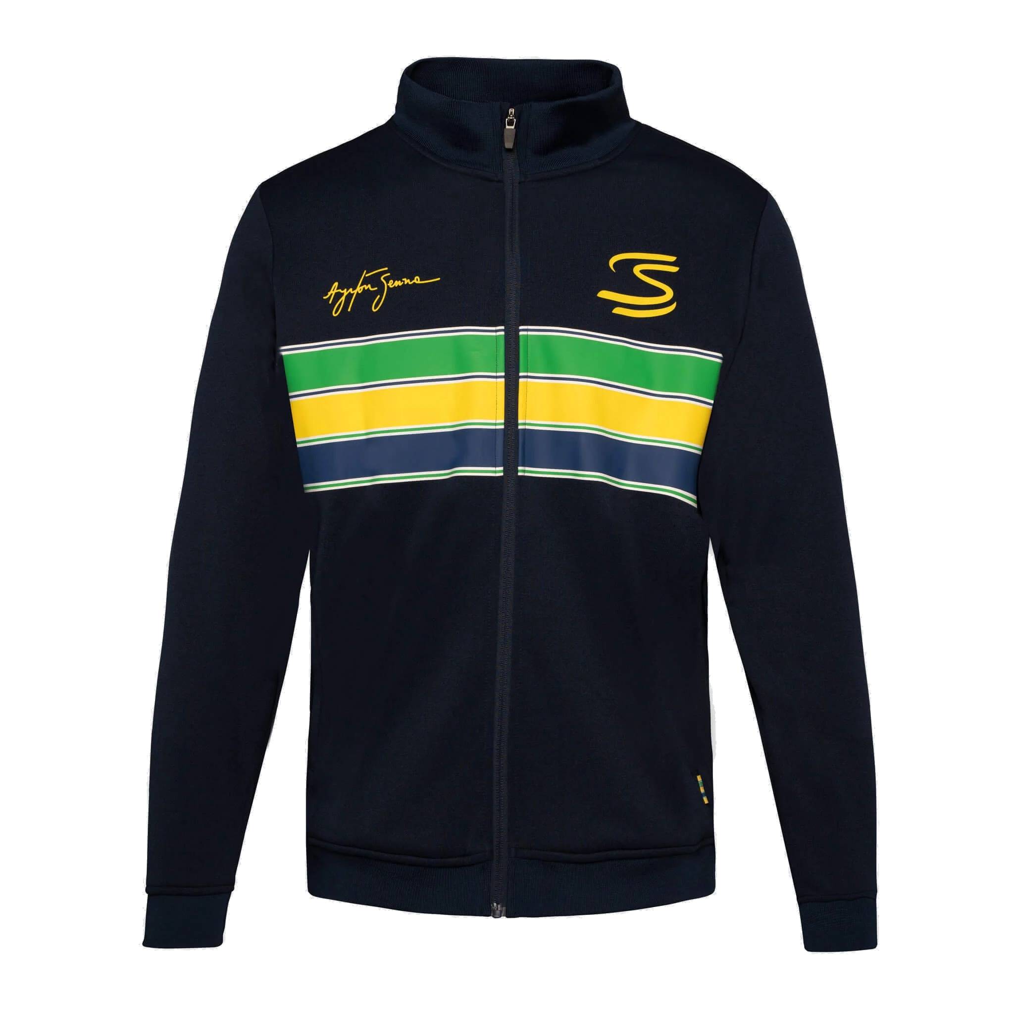 Ayrton Senna Trainingsjacke "Streifen" - blau