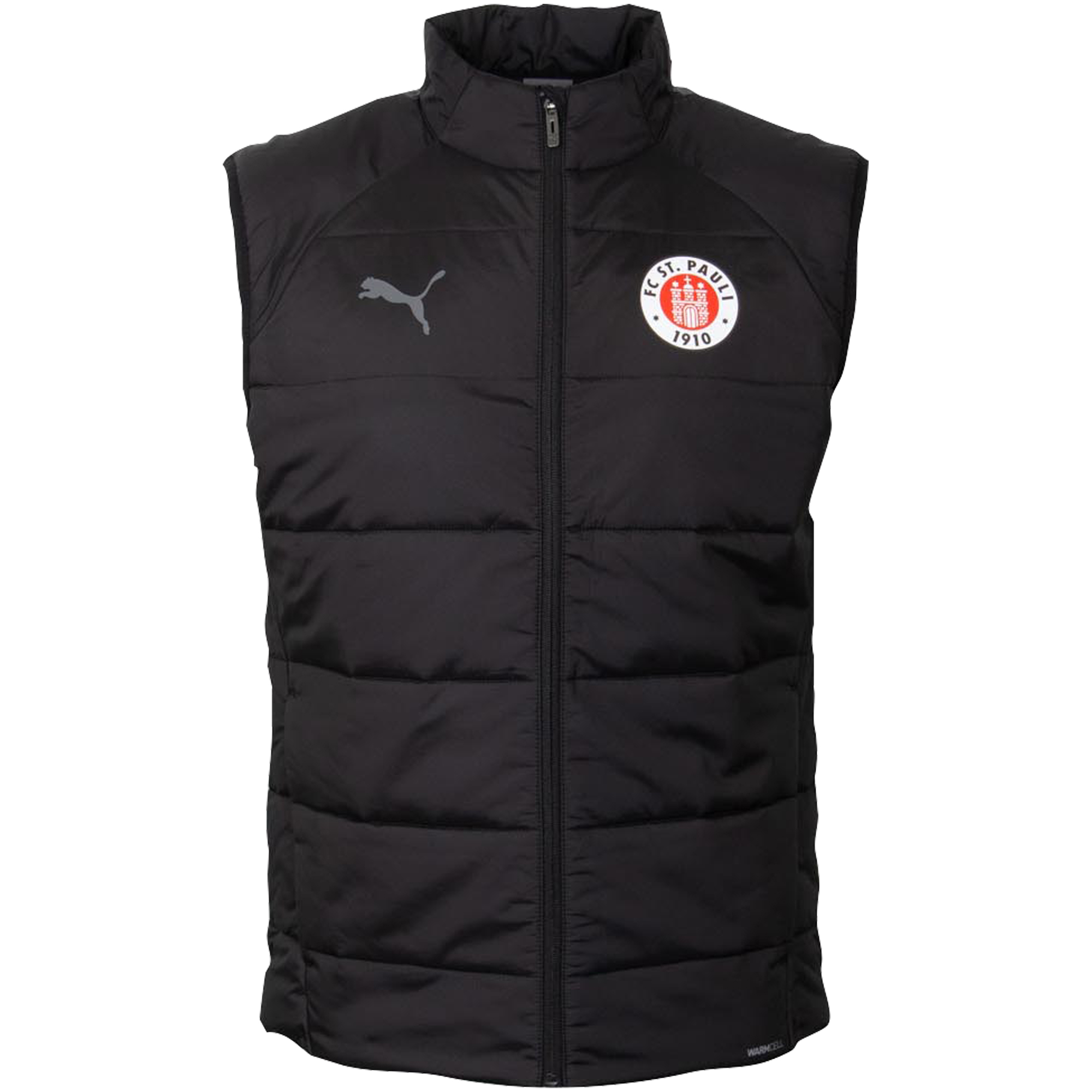 FC St. Pauli - PUMA Steppweste Logo mit Stehkragen - schwarz 