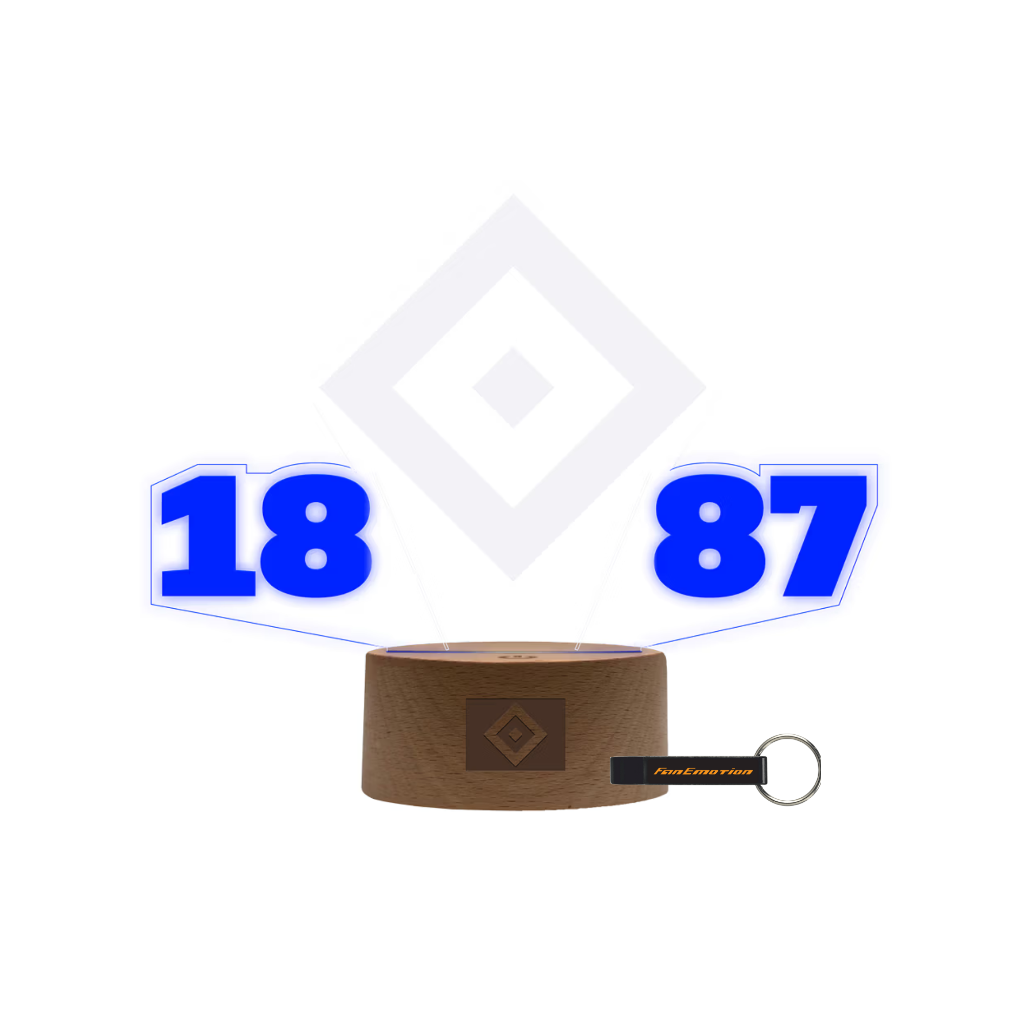 HSV LED Licht "1887" - Vereinsfarben + FanEmotion Flaschenöffner
