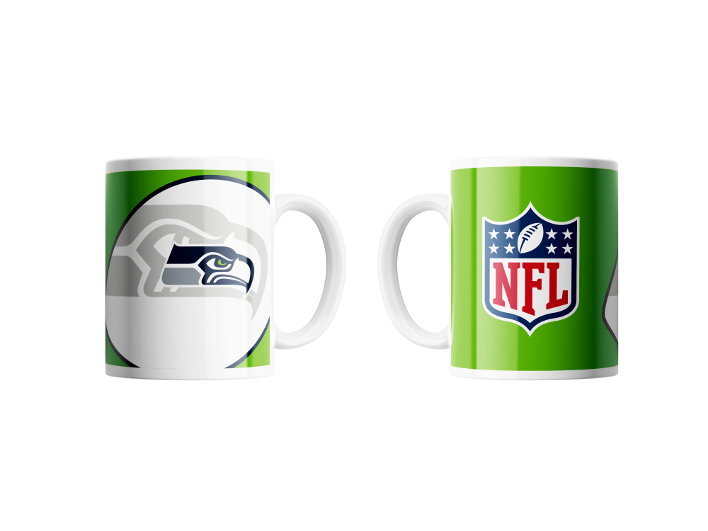 Seattle Seahawks Mug Shadow Logo & Shield