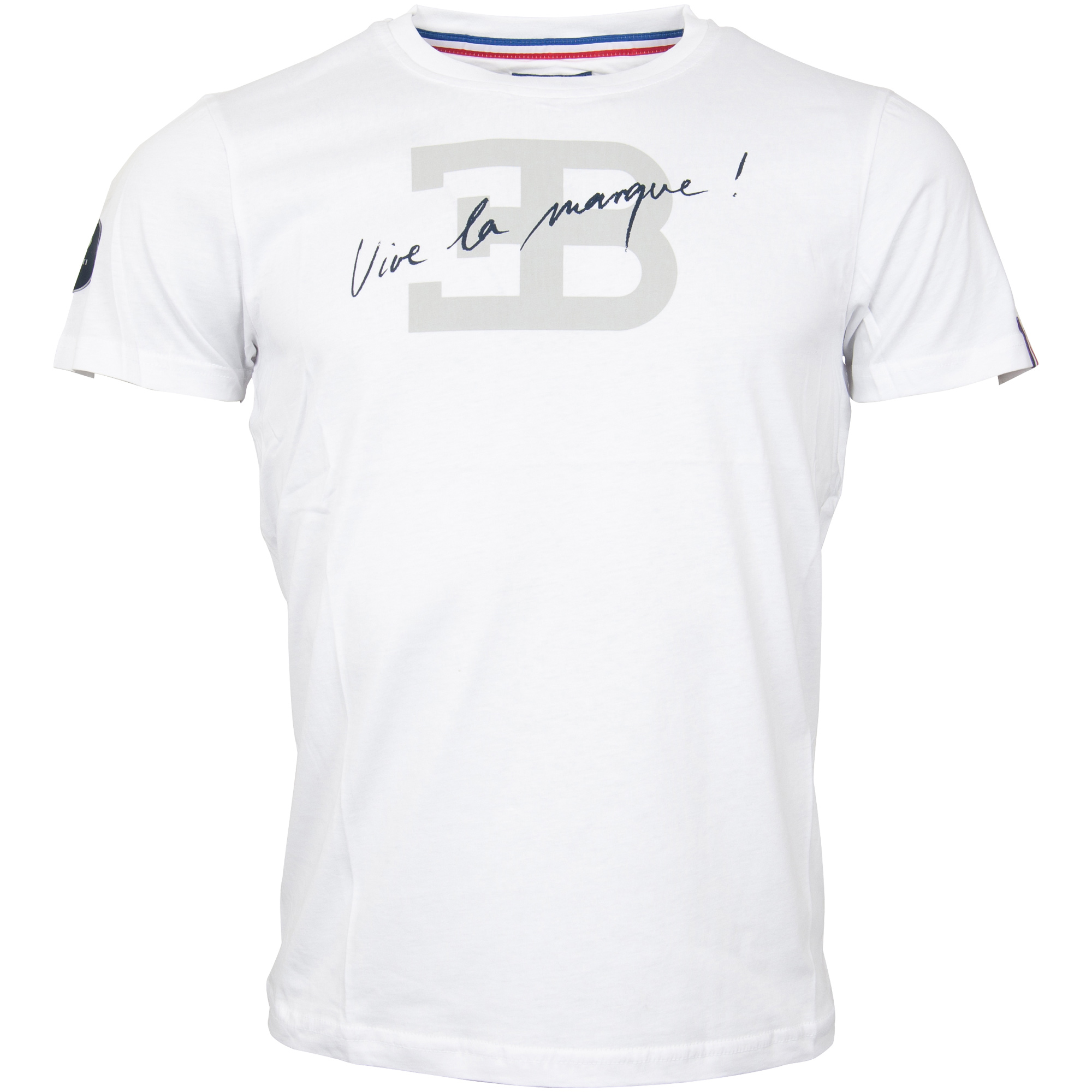 Bugatti T-Shirt "Vive la Marque" - weiß