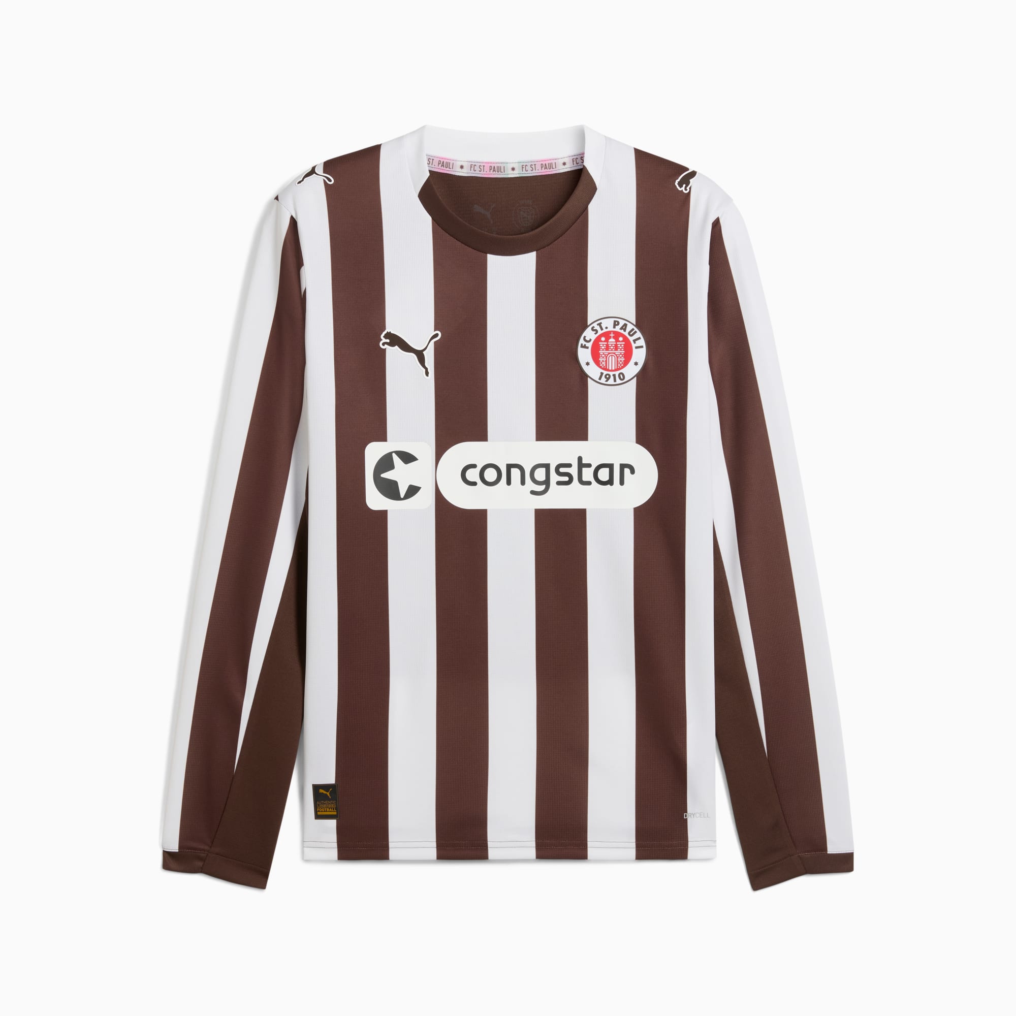 FC St. Pauli - PUMA Trikot Heim 2025/26 Langarm - braun/weiß
