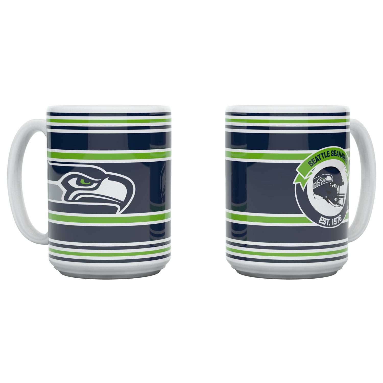 Seattle Seahawks Tasse "Established" Streifen 450 ml - Teamfarben