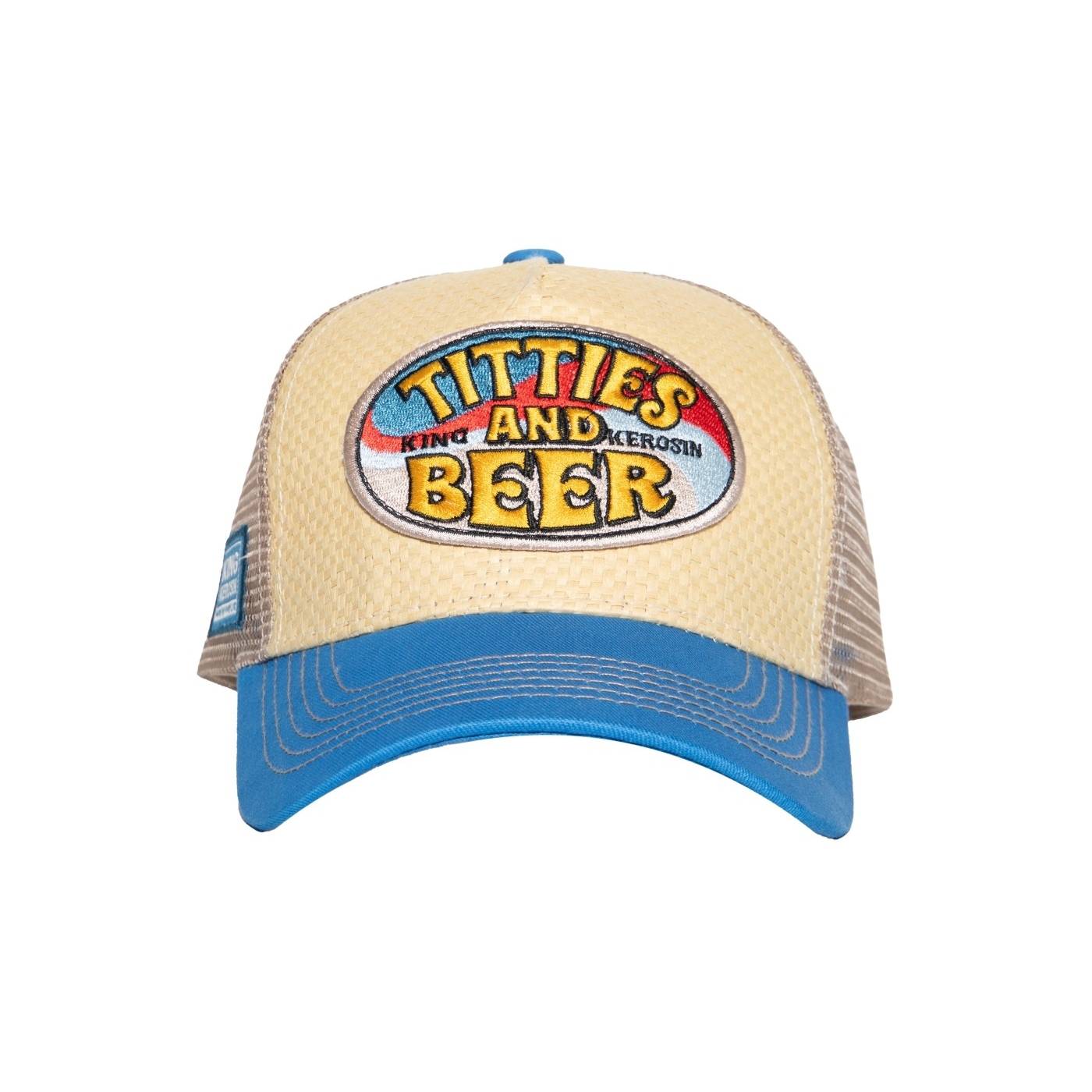 King Kerosin Trucker Cap "Titties and Beer" - beige