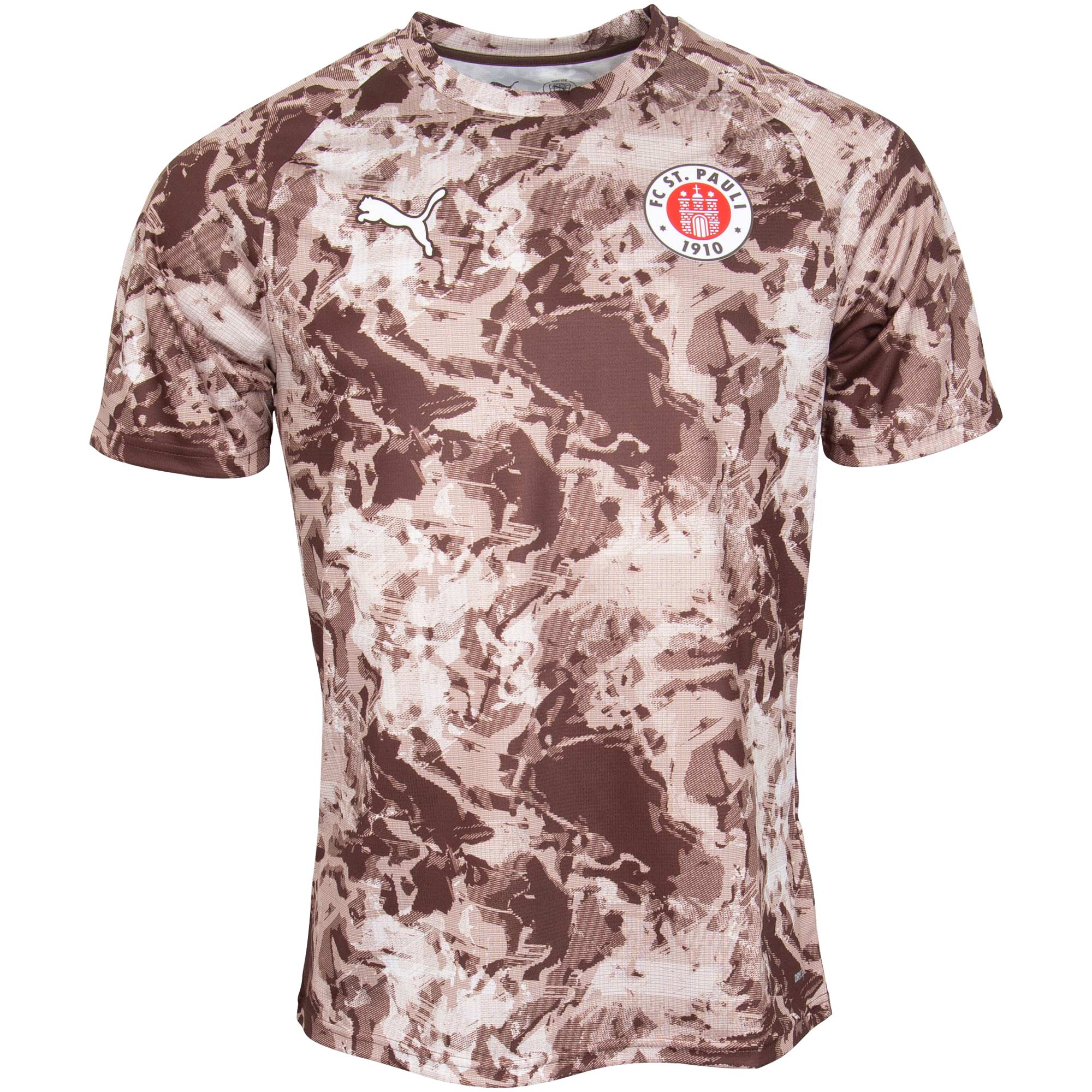 FC St. Pauli - PUMA Warm Up T-Shirt 2025/26 - braun gemustert
