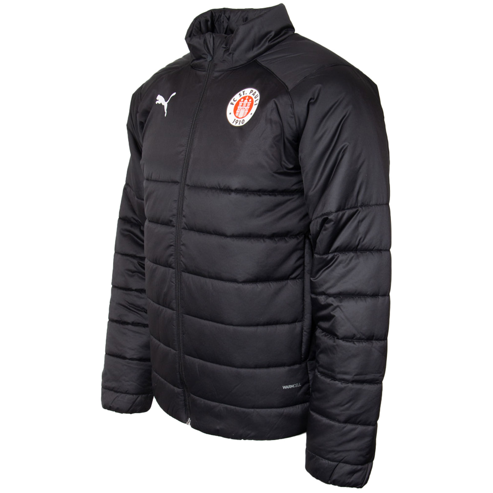 FC St. Pauli - PUMA Steppjacke Logo mit Stehkragen - schwarz