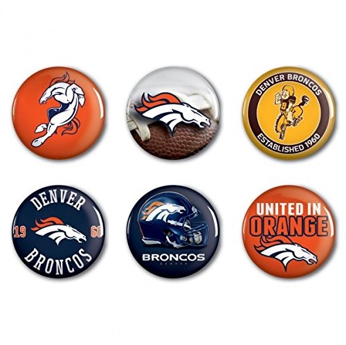 Denver Broncos Button 6er Pack