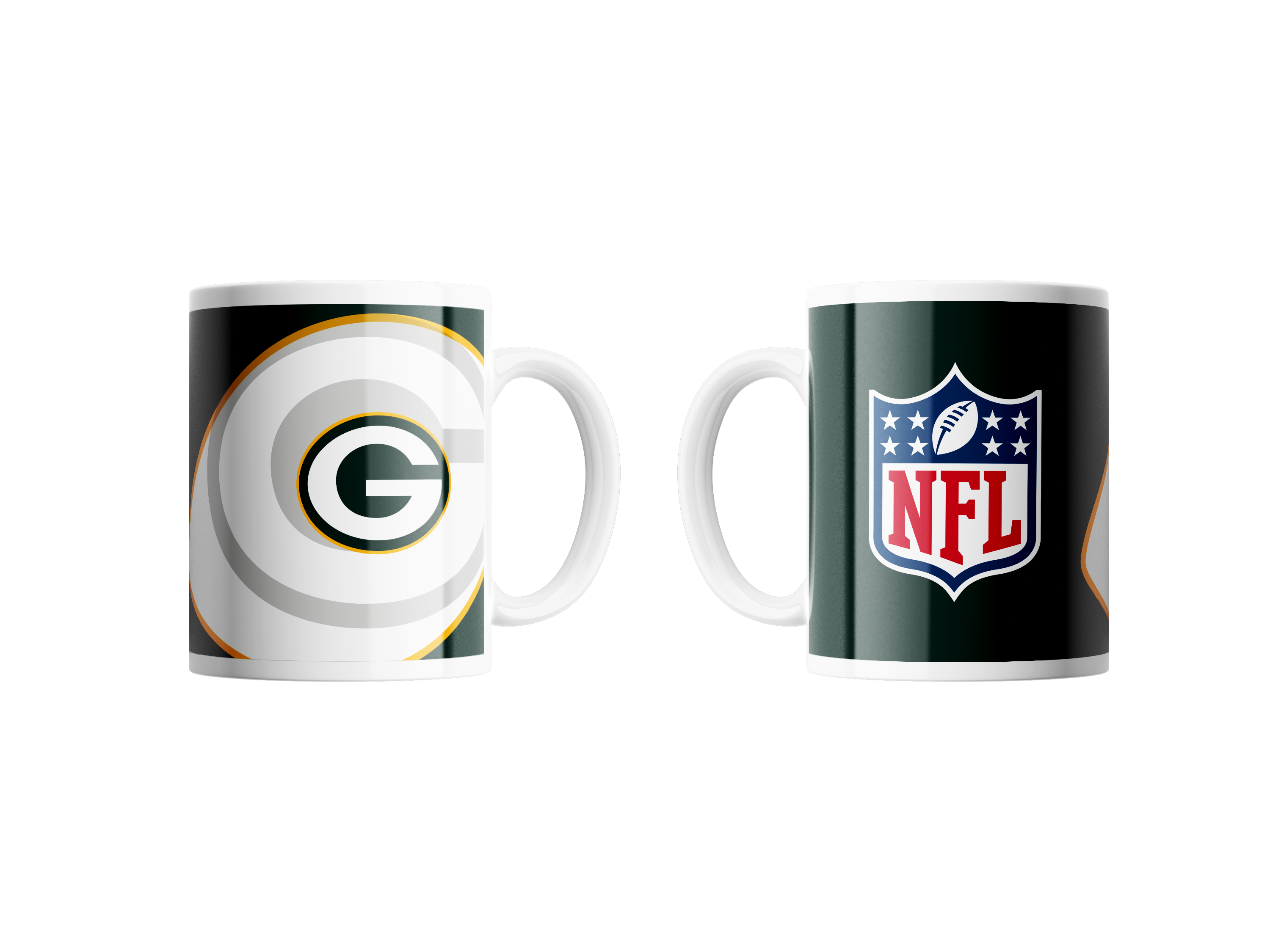 Green Bay Packers Classic Mug Shadow Logo & Shield