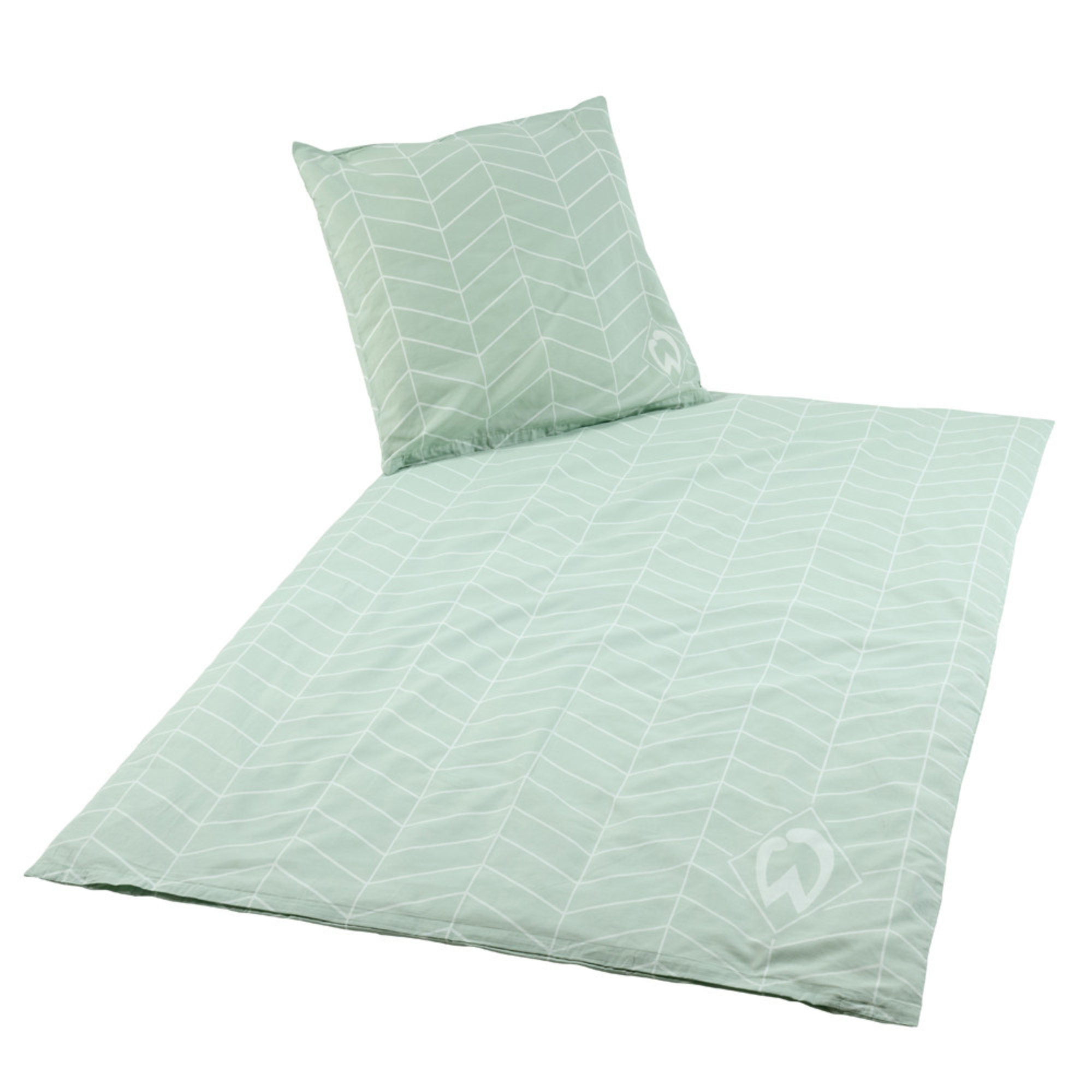 Werder Bremen GOTS Bettwäsche "Raute" - salbei