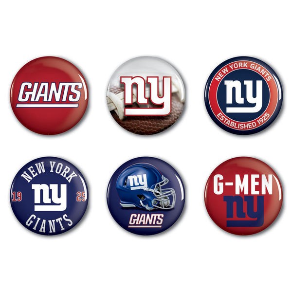 New York Giants Button 6er Pack