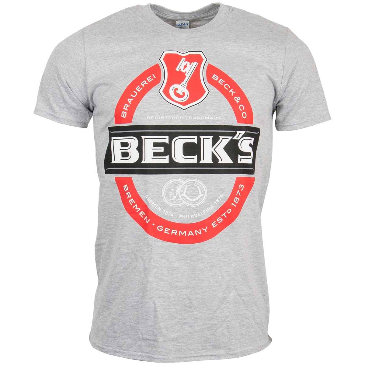 Beck's - Label Logo T-Shirt - grau 
