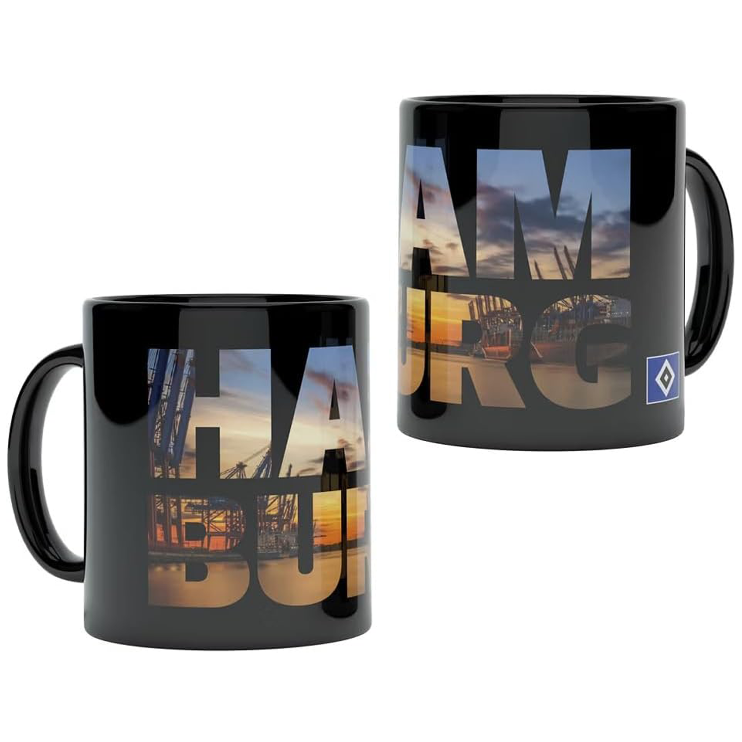HSV Tasse "Samo" mit Hamburg-Print 0,3l - schwarz
