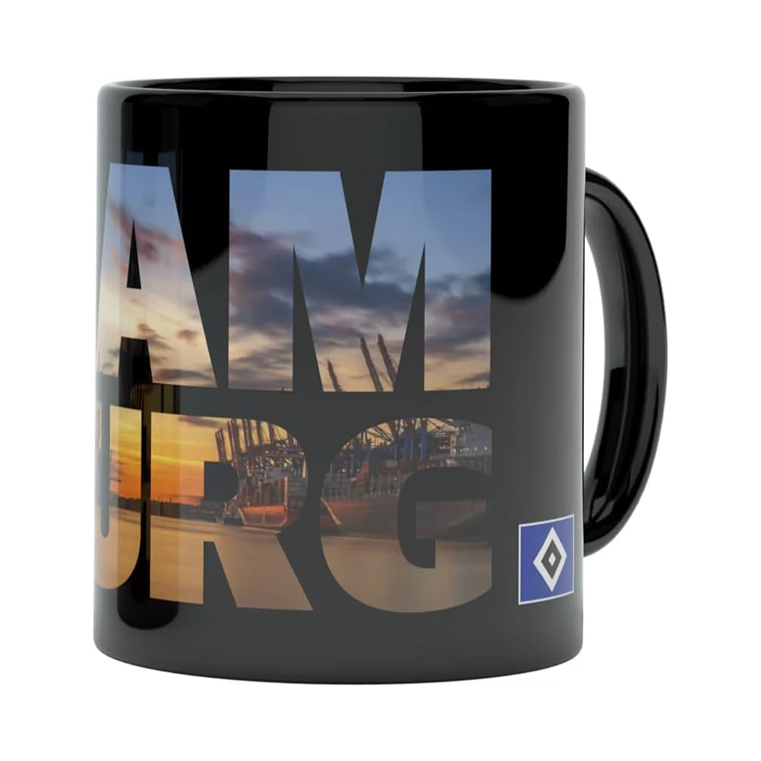 HSV Tasse "Samo" mit Hamburg-Print 0,3l - schwarz