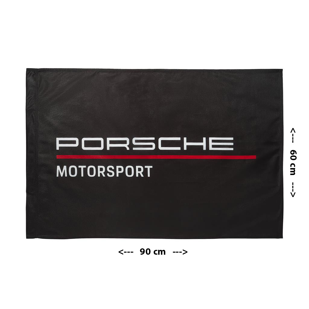 Porsche Motorsport Fahne "Logo" 90 x 60 - schwarz