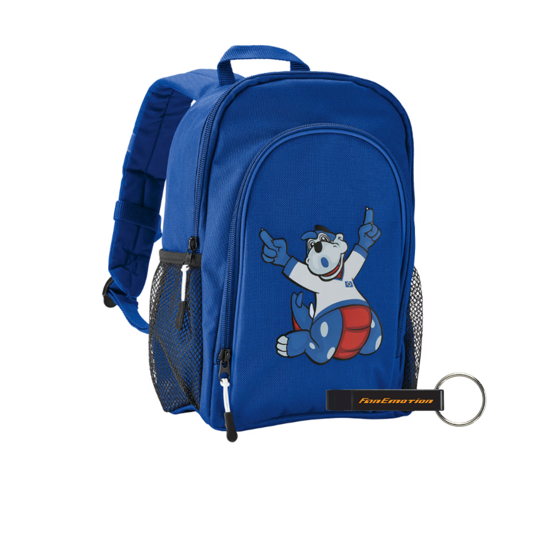 HSV RUCKSACK KIDS "DINO HERMANN" + FanEmotion Flaschenöffner - Set