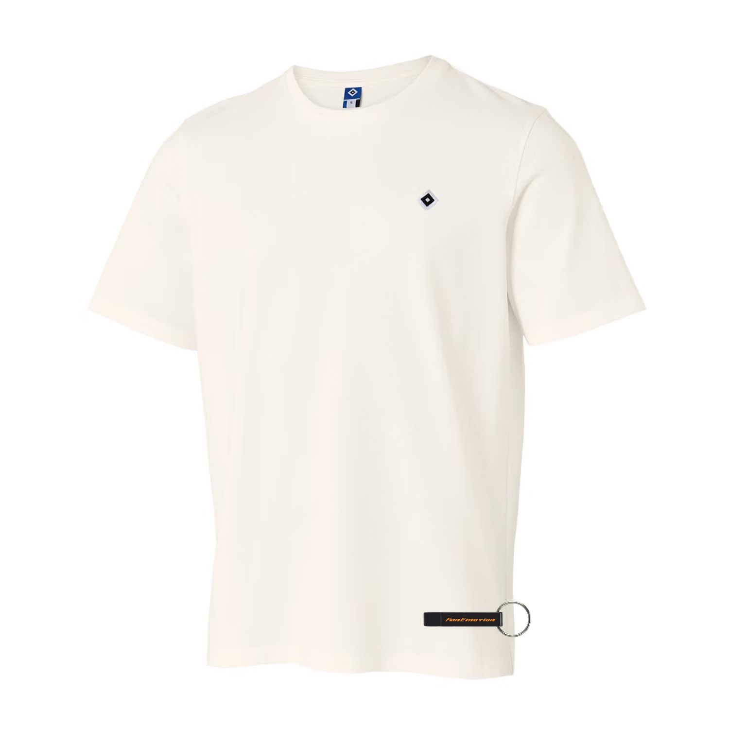 HSV T-Shirt "Dorian" - weiß + FanEmotion Flaschenöffner - Set