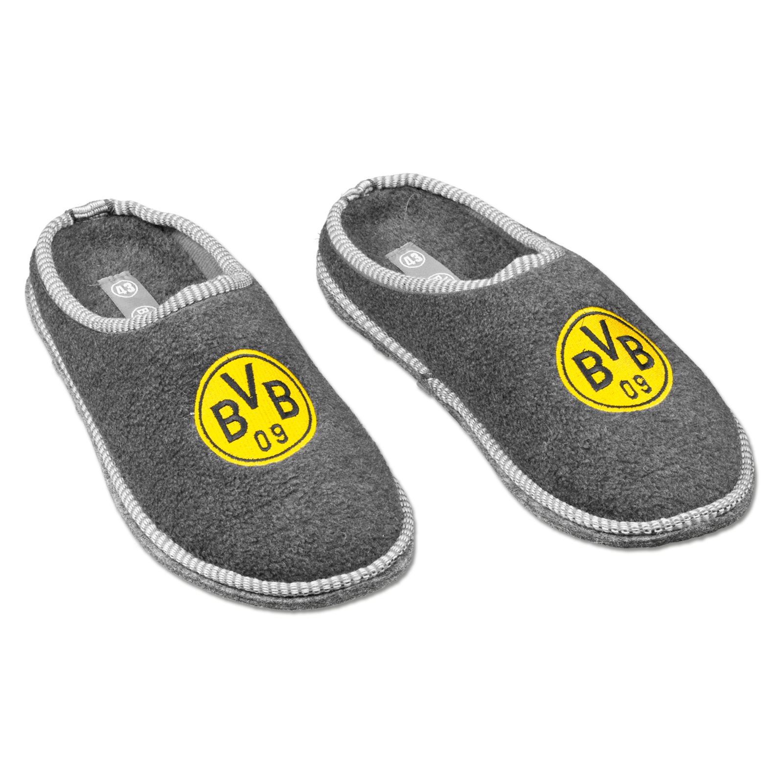 Borussia Dortmund Filzpantoffeln "Emblem" - grau