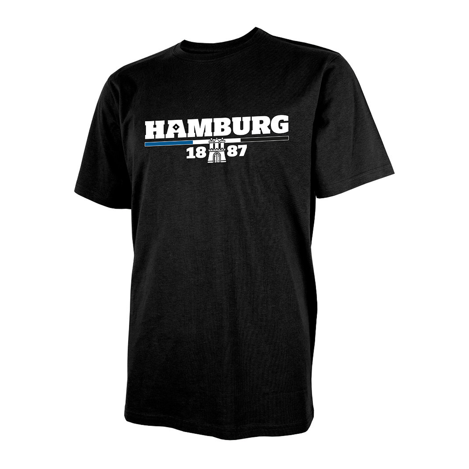 HSV T-Shirt "Ivar" mit Hamburg 1887 Schriftzug & Stadtwappen - schwarz